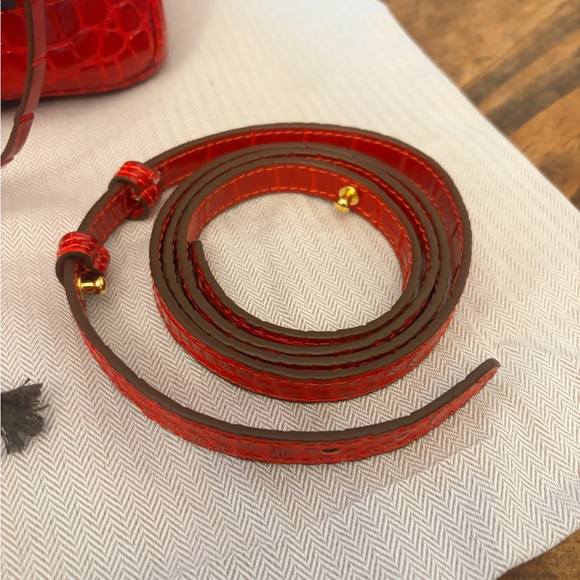 Rouge H Shiny Crocodile Porosus JPG Shoulder Birkin embossed PHW - Picture 8 of 10